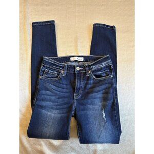 Kancan Jeans Womens 26 Blue Mid-Rise Skinny Denim Zip Fly Dark‎ Wash
